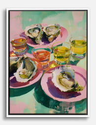Vibrant Oysters & Spirits Canvas Print White