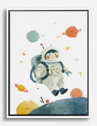 Little Astronaut Adventure Canvas Print White