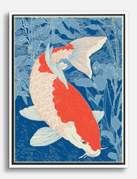 Tranquil Koi Serenity Canvas Print White