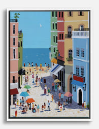 Seaside Stroll Escape Canvas Print White