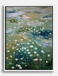 Whispering Wildflowers Canvas Print White