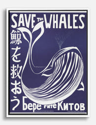 Save the Whales by Vint Lawrence Canvas Print White