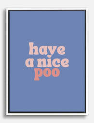 Playful Bathroom Typography Canvas Print - White
