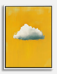 Sunny Cloud Moment Canvas Print White