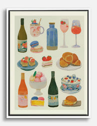Brunch & Bubbles Still Life Canvas Print White
