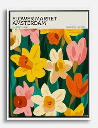 Amsterdam Spring Blooms Canvas Print - White