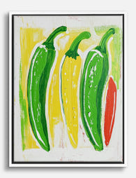 Spicy Color Pop Peppers Canvas Print White