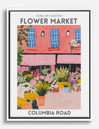 Columbia Road Blooms Canvas Print White