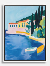 Italian Riviera Glow Canvas Print White