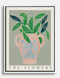 Pastel Vase Botanical Bliss Canvas Print White