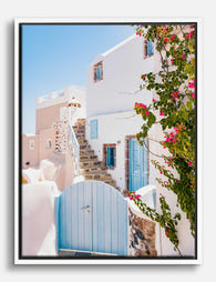 Santorini Sunlight Canvas Print White