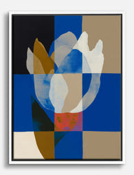 Modern Blue Blossom Canvas Print White