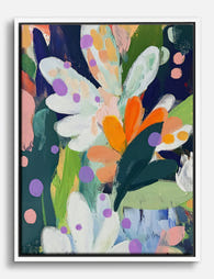 Colorful Morris Garden Canvas Print White