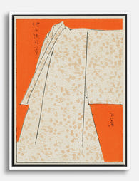 Modern Kimono Elegance Canvas Print White