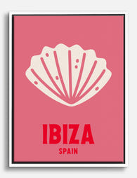 Ibiza Seashell Poster Canvas Print White