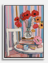 Bold Blooms & Morning Rituals Canvas Print - White