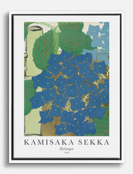 Kamisaka Sekka Hydrangea Blossom Canvas Print White