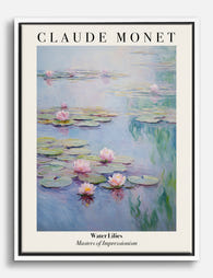 Monet Water Lilies Canvas Print White