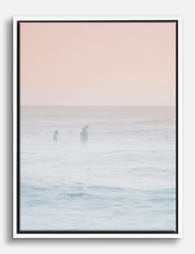 Misty Sunrise Swim Canvas Print White