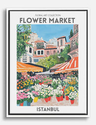 Istanbul Floral Escape Canvas Print White