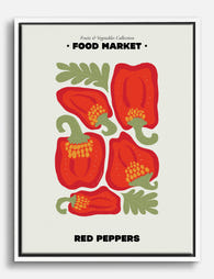 Vibrant Red Peppers Canvas Print - White