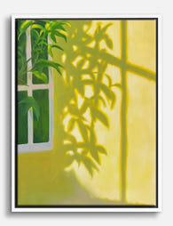 Sunlit Botanical Shadows Canvas Print White