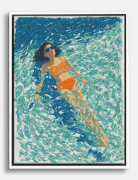 Sunlit Swim Serenity Canvas Print White