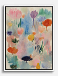 Soft Wildflower Meadow Canvas Print - White
