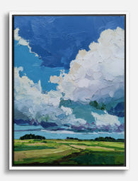 Big Sky Over Fields Canvas Print White
