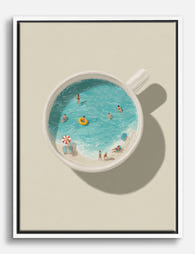Summer in a Cup Canvas Print White