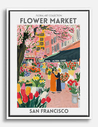 San Francisco Floral Escape Canvas Print White
