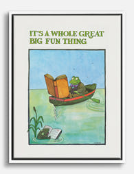 Big Fun Frog by Tomi Ungerer Canvas Print White