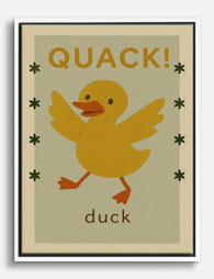 Cheerful Duck Delight Canvas Print White
