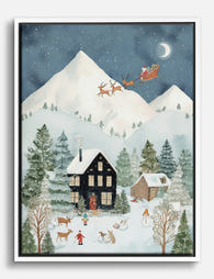 Winter Wonderland Village Canvas Print White