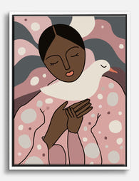Embrace & Peace Canvas Print White