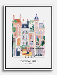Charming Notting Hill Canvas Print White
