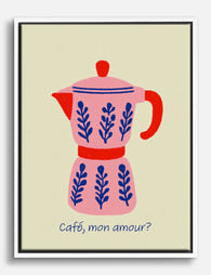 Parisian Coffee Moment Canvas Print White