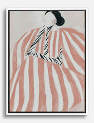 Blush Stripes Muse Canvas Print White