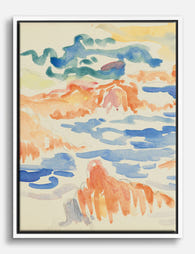 Henri Edmond Cross: Red Rocks by the Sea Canvas Print - White