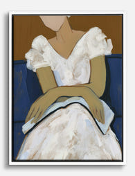 Elegant Woman Reading Canvas Print White