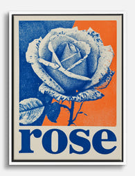Retro Pop Rose Statement Canvas Print White