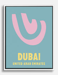 Modern Dubai Typography Canvas Print White