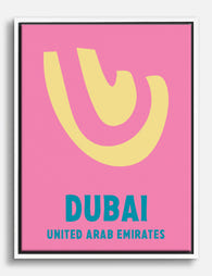Dubai Modern Graphic Poster Canvas Print White