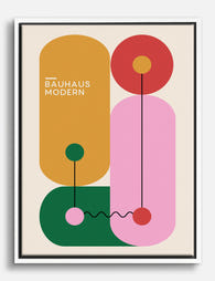 Modern Bauhaus Shapes Canvas Print - White