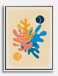 Playful Organic Shapes Canvas Print - White