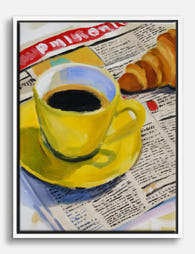 Sunny Morning Ritual Canvas Print White