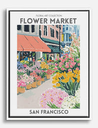 San Francisco Floral Vibes Canvas Print White