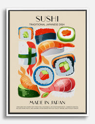 Sushi Delight Canvas Print White