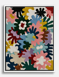 Joyful Color Burst Canvas Print White