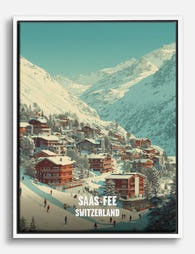 Saas Fee Swiss Alps Escape Canvas Print White